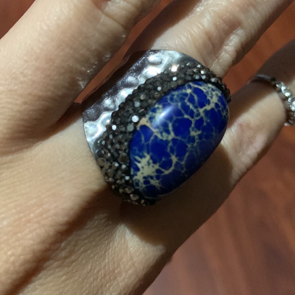 Blue Lazurite Ring Adjustable - image 5